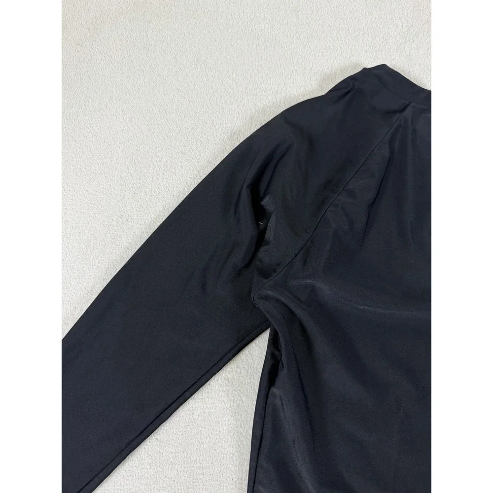 Adidas Long Sleeve Logo Rash Guard Shirt Black Size Small